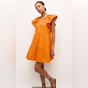 MARIE OLIVER kara dress in tangerine orange size S